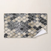 Goud Zilver Zwart Zeemeermin Schalen Glam #1 #art Bad Handdoek (Handdoek)