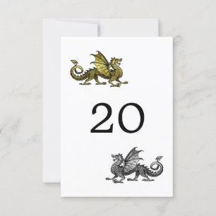 Goud Zilveren Draak Bruiloft Tafelkaart Kaart