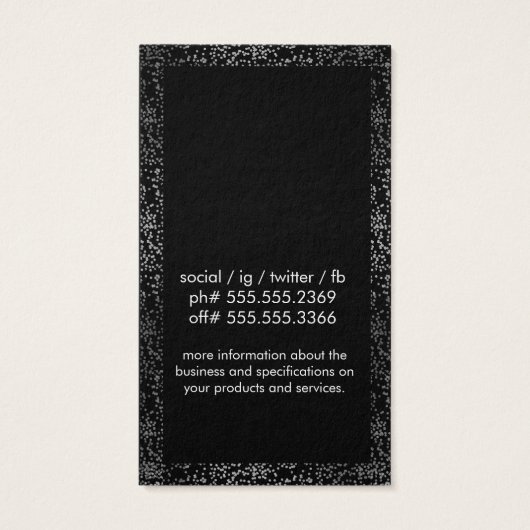 Goud/Zilverspikkelde grens Visitekaartjes (Achterkant)