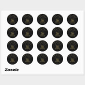 Goud & Zwart 30e verjaardag Ronde Sticker (Vel)