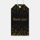 Goud Zwart 50 Verjaardag Dank u Sparkle Cadeaulabel (Achterkant)