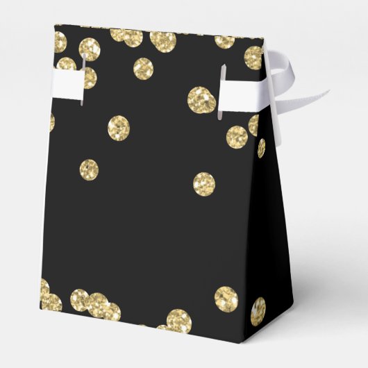 Goud Zwart 70e Verjaardag Dank u Confetti Bedankdoosjes (Achterkant)