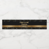 Goud zwart Afstuderen, aangepast jaar Waterfles Etiket (Enkel label)