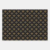 Goud Zwart Apiary Queen Bee Inpakpapier Vel (Voorkant 3)