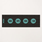 Goud Zwart Art Deco Patroon Groen Monogram Yogamat (Voorkant (horizontaal))