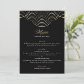 Goud Zwart Art Deco String Lights Flat Menu (Staand voorkant)