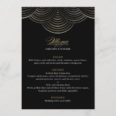 Goud Zwart Art Deco String Lights Flat Menu (Voorkant)