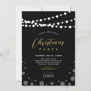 Goud & Zwart Bedrijfs Kerstfeest Vakantiefeest Kaart