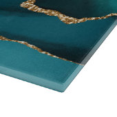 Goud Zwart & Blauwgroen Agaat, DIY Naam 3 Foto's,  Snijplank (Hoek)