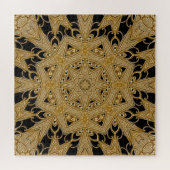 Goud Zwart Bloemen Jigsaw Puzzel (Horizontaal)