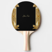 Goud Zwart  Bloemen Ping Pong Paddle Tafeltennisbatje (Voorkant)