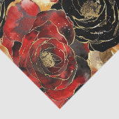 Goud Zwart Bloemfeest Bruidsfeest  Tissuepapier (Detail)