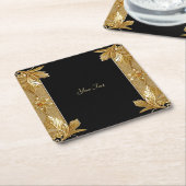 Goud Zwart  Bloempapier Onderzetter (Schuin)