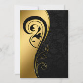 Goud Zwart Bruiloft Bruids Douche Invitation Kaart (Achterkant)