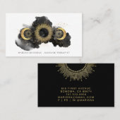 Goud Zwart Celestial Massage Therapeut Visitekaartje (Voorkant / Achterkant)