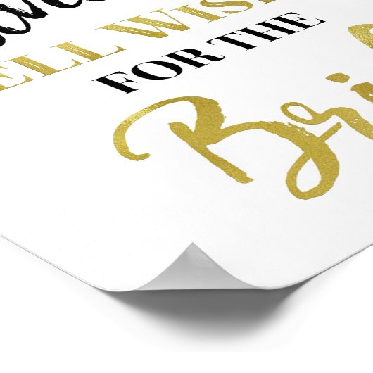 Goud Zwart Confetti Advies voor de Bruid Bord Poster (Hoek)