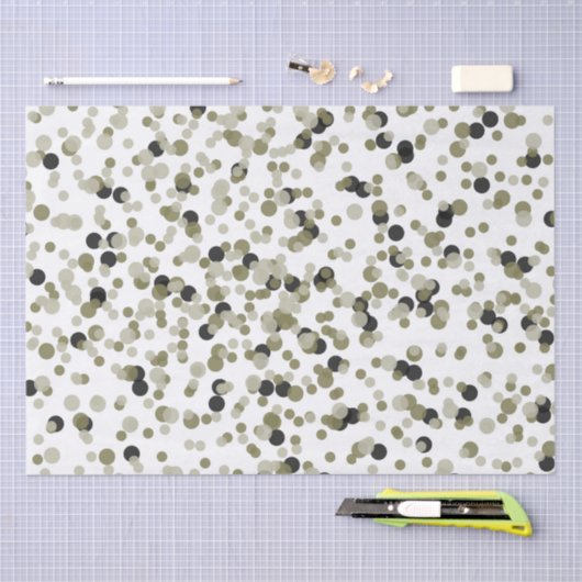 Goud Zwart Confetti Stippen Tissuepapier (Craft)