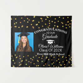 Goud zwart Congrats Afstuderen Fotoklasse van 2021 Wandkleed