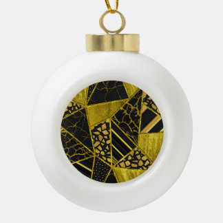 Goud Zwart Driehoek Textuur Illusie Keramische Bal Ornament