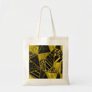Goud Zwart Driehoek Textuur Illusie Tote Bag