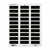 Goud & Zwart Eenvoudig Elegant Modern Glam Deco Fe Etiket (Full Sheet)