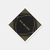 Goud & Zwart Eenvoudig Elegant Modern Glam Deco Fe Servet (Hoek)