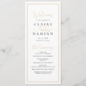 Goud Zwart eenvoudige elegantie romantisch script  Programma (Voorkant)