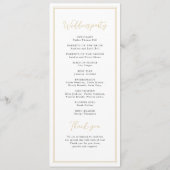 Goud Zwart eenvoudige elegantie romantisch script  Programma (Achterkant)