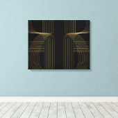 Goud, zwart, elegant, cool, unieke trendlijnkunst canvas afdruk (Insitu (Houten vloer))