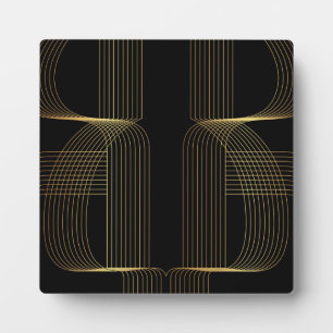 Goud, zwart, elegant, cool, unieke trendlijnkunst fotoplaat