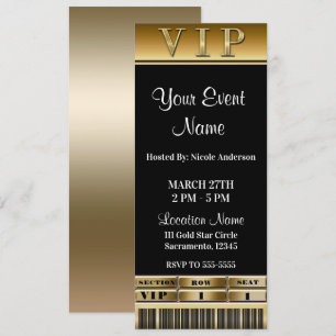 Goud & Zwart Elegant dinerparty VIP-ticket Kaart