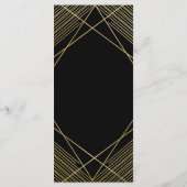 Goud & Zwart Elegant Modern Glam Deco Wedding Menu (Achterkant)