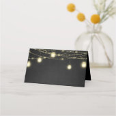 Goud Zwart Elegant Script String Lights (Achterkant)