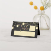 Goud Zwart Elegant Script String Lights (Voorkant)