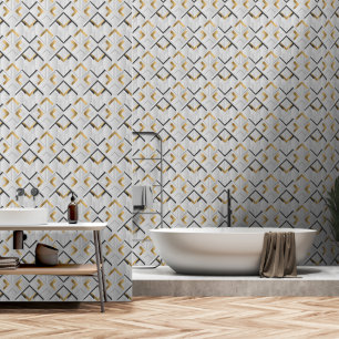 Goud, Zwart en Wit Art Deco Stijl Behang
