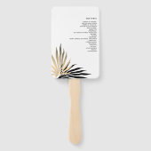 Goud Zwart en Wit Huwelijksprogramma Hand Fan Handwaaier (Achterkant)