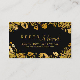 Goud & Zwart Exotisch REFER A FRIEND Klantenkaart Aanbevelingskaartje