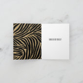 Goud zwart Faux Glitter Zebra Print Dank u Bedankkaart (Binnen)