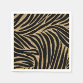 Goud zwart Faux Glitter Zebra Print Servetten (Voorkant)