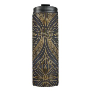 Goud Zwart Filigraan Damask Thermosbeker