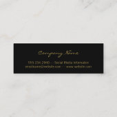 Goud Zwart Folie Glans Mini Visitekaartje (Achterkant)