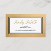 Goud Zwart Formele Trouwwebsite RSVP Informatiekaartje (Voorkant)