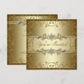 Goud Zwart Galajurken Feest Kaart (Voorkant / Achterkant)