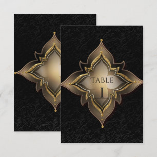Goud Zwart Glam Exotische Chic Feest Tafel Nummer Kaart
