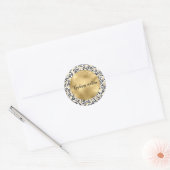 Goud Zwart Glam Leopard Print gepersonaliseerd Ronde Sticker (Envelop)