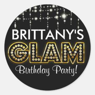 Goud & Zwart GLAM typografie feest sticker
