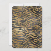Goud Zwart Glanzend Glitterend Glitter Zebra Print Kaart (Achterkant)