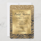 Goud Zwart Glanzend Glitterend Glitter Zebra Print Kaart (Voorkant)