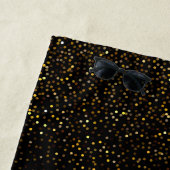 Goud & Zwart Glitter Custom Monogram Voornaam Strandlaken (In situ)