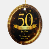 Goud & Zwart Glitter Edit Jaar Bruiloft Jubileum Keramisch Ornament (Links)